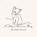 Beige black minimalist outline cat adoption center logo